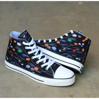 ***BISA COD*** SEPATU KASUAL PRIA ALL STAR CONVERSE MOTIF POLKADOT SNEAKERS PREMIUM ASLI BANDUNG