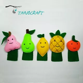 Boneka lucu Boneka Jari Boneka Dongeng aneka buah 5 pcs Jambu - Pir - Lemon - Nanas - Jeruk