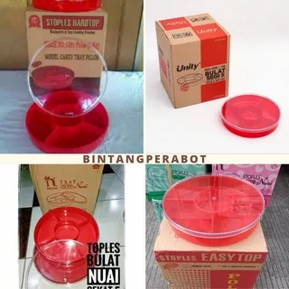 Toples Sekat Lima / Candy Tray Polos Merk Hardtop 1291 / Toples Easy Top Sekat 5 Polos / Toples Nuai Sekat 5 TN 879 / Toples Unity Sekat 5 Polos