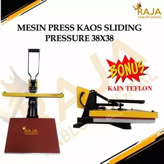 Mesin Press Kaos SLIDING 38x38 / Mesin Press Baju Tarik 38x38