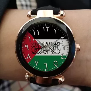 Jam Tangan Custom Wanita Bendera Palestina Tauhid