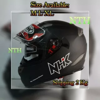 Helm NHK RX9 Solid hitam doff.Helm NHK RX9 Black Doff