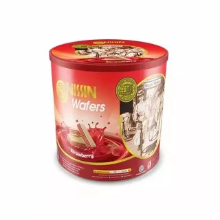 Nissin Wafers Strawberry 570 gr - wafer stoberi - kue kaleng - kue kering - cemilan manis renyah