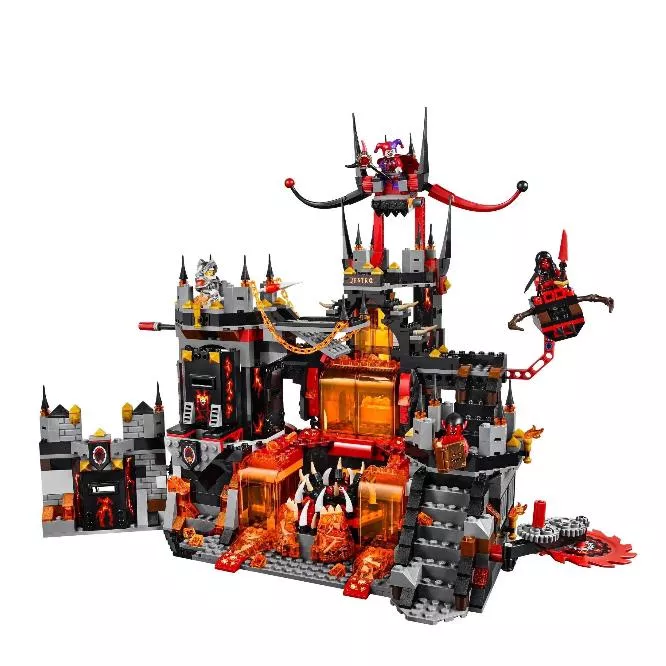 1229 pcs Knights Volcano Lair Castle Senjata Gun Bela Building Block 70323 Mainan