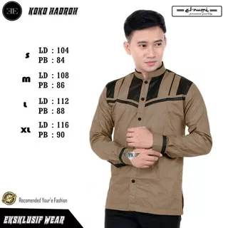 baju koko warna coklat strip  koko dewasa baju koko baju taqwa baju koko dewasa koko lengan panjang