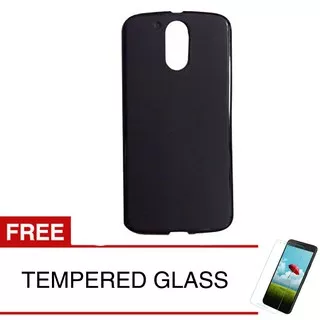 Case for Motorola Moto E3 Power (5.0) - Slim Soft Case - Hitam Solid + Gratis Tempered Glass