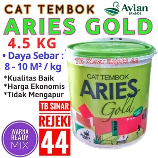 ARIES GOLD GALON 4.5 KG CAT TEMBOK DINDING PLAFON INTERIOR WARNA LENGKAP READY MIX [AVIAN BRANDS]