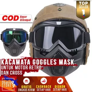 Kacamata Goggles Murah Topeng Motor Retro Windproof Terbaru Kacamata Helm Cross Terbaik Anti Debu