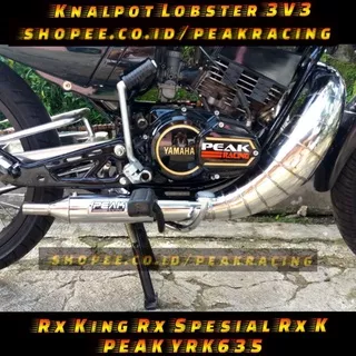 Knalpot PEAK Rx King Lobster 3v3 Las Cacing Full Chrome YRK634