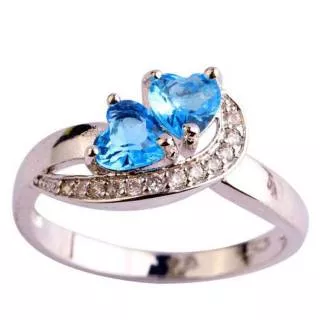 cincin lapis emas model silver batu blue