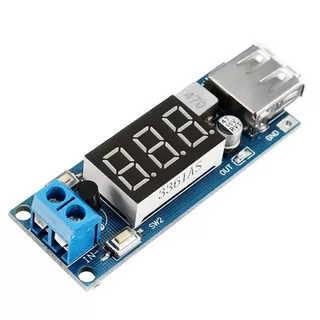 DC Step down converter to USB Charger LED Voltmeter untuk Modul USB Charger Motor Mobil
