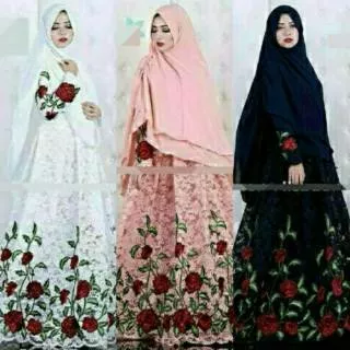 Gamis Rose Gamis Brokat Baju Muslim Wanita Pakaian Muslim Wanita Gamis Pesta Brokat Bordir
