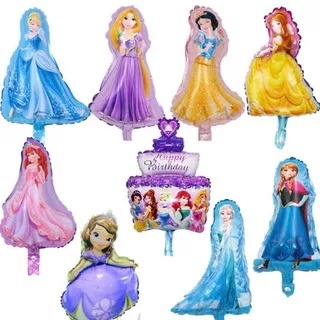 balon foil karakter princess mini frozen anna ana elsa cinderella rapunsel snow white