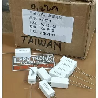 Resistor Kapur 0.22 Ohm 0.22 5W 5% Taiwan Kaki Tembaga | Resistor 5watt | Resistor 0.22 5watt 5%