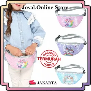 TAS PINGGANG ANAK UNICORN / TAS SELEMPANG SEQUIN ANAK UNICORN / SLING BAG ANAK / TAS ANAK