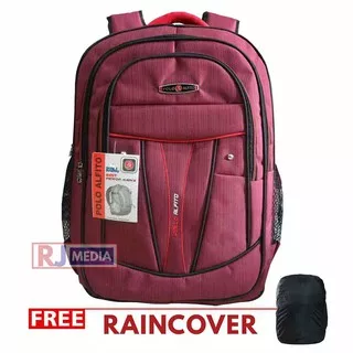 Tas Punggung Ransel Laptop Polo Alfito Backpack Anak Sekolah Les Kuliah Ransel Kerja  Awet Murah Sporty Bonus Raincover Tas Ransel Cowok Laptop