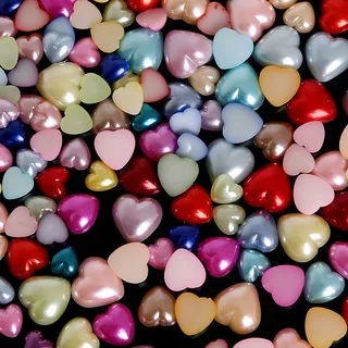 3/4/6/8/10/12mm ABS No Hole Imitation Pearl Heart Shape Diy Phone Case Decoration Accessories