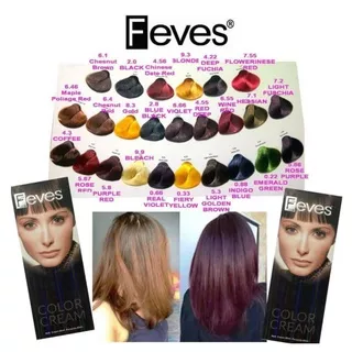 Feves Color Cream / Semir Rambut Feves / Pewarna Rambut Feves / Semir Feves