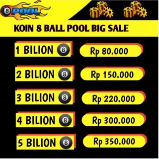 KOIN GAME 8 ball pool ( paket besar )