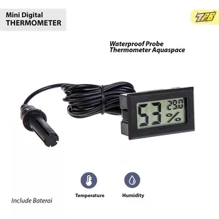 Mini LCD Digital Thermometer Higrometer Dengan Kabel Sensor Probe Alat Ukur Suhu Kelembaban Hygrometer