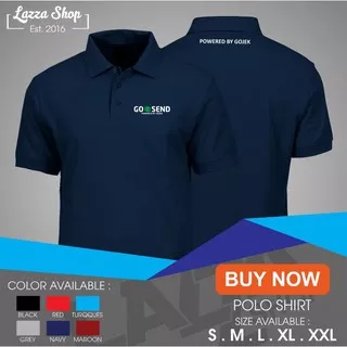 (TERLARIS)   Poloshirt / Polo Kaos Go Send Powered by Gojek Murah Best Quality -BL MERCH