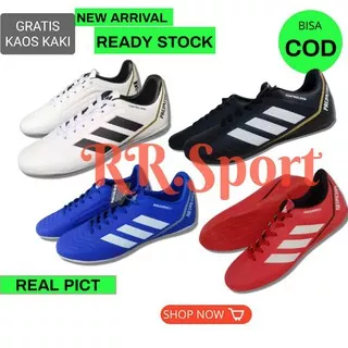 Sepatu Futsal Adidas Predator Putih Hitam Biru Sepatu Bola Footsal Sports Premium