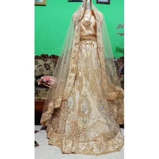 baju india / anarkali / gaun dress jodha sarung pengantin bugis aceh minang india lehengga lengga