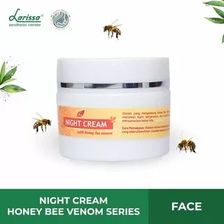Larissa Night Cream Honey Bee Venom Acne, krim malam larissa