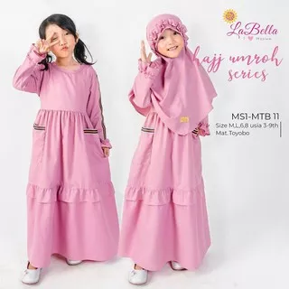 (3-9 tahun) MTB 11 Pink Baju Muslim Gamis Anak LaBella Toyobo