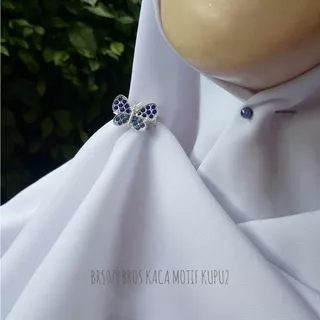 Bros dagu kaca motif kupu-kupu bros jilbab tuspin hijab peniti kebaya perhiasan wanita haniman hijab