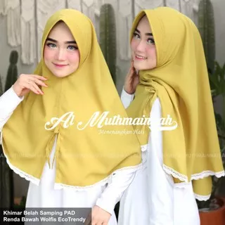 JILBAB HIJAB INSTAN 2IN1 PAD RENDA BAWAH BELAH SAMPING PAKAI PITA