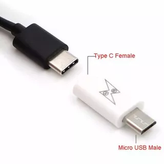 Adapter Converter Type C USB Male To Micro Female / Konektor Hp Type C To Micro Metal