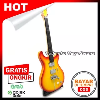 Miniatur Gitar Kayu + Stand - GTR16