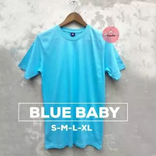 Kaos / T-shirt Polos warna blue baby bisa dipakai pria dan wanita