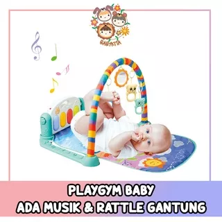 Playgym Piano Baby Gym Matras Mainan Bayi Playmat dengan LED Musik Fitur Lengkap BABYKITA