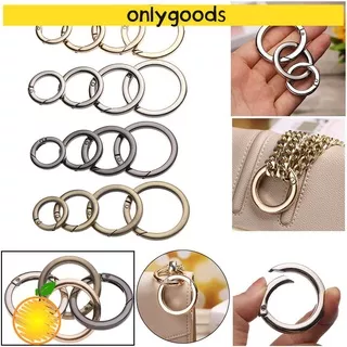 ONLY 1pc 19/25/32/38mm Carabiner Purses Handbags Black gold silver Bag Belt Buckle Spring O-Ring Buckles High quality Plated Gate Zinc Alloy Hooks Round Push Trigger Snap Clasp Clip/Multicolor