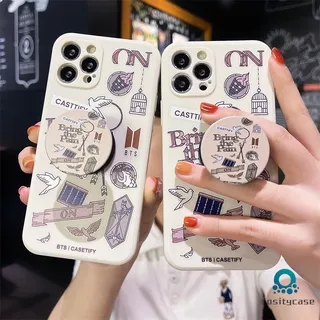 Illustration BTS Casetify Casing Samsung A02S A32 A52 A72 A50 A10S J7 Prime A51 J2 Prime A10 A125 A30 A50S A30S A20 M40S M10 M10S A205 M02S A025 F02S A305 Grand Prime Plus VIVO Y51 Y31 Y72 Y12 Realme C15 C12 TPU Soft Cube Case Custom Cover Stand Holder