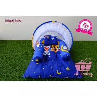 Kasur Bayi Doraemon Kelambu Lipat Set Bantal Guling | Tempat Tidur Baby New Born Lucu Dan Aman - KBLK216