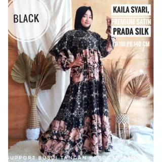 BAJU GAMIS MUSLIMAH SIMPLE POLOS SATIN SILK MOTIF CANTIK BUSUI KLOK JUMBO PREMIUM