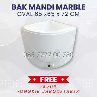 BAK AIR / BAK KAMAR MANDI OVAL SUDUT 65 MARBLE FREE ONGKIR JABODETABEK