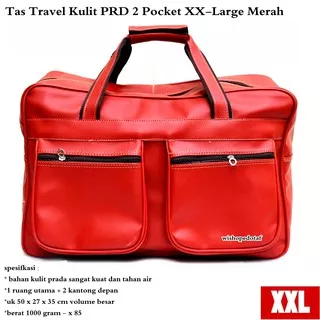 Tas Pakaian Besar Travel Kulit PRD 2 Saku XX-Large merah