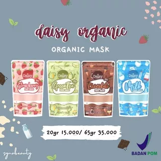 [READY] DAISY ORGANIC wash off face mask strawberry greentea milk chocolate masker wajah