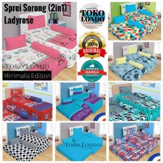 Sprei SORONG Lady Rose single 2in1 DUO uk 120 x 200 120x200 Alex Barbie Batman Doraemon Ferren Felix Flamingo Furla Furr Keropi Kitty LOL Lolita Maurin Minions LV Michelle Pikka Pony Parisian Princess Regan Superman Stitch Leon Star Matrix Hindia William