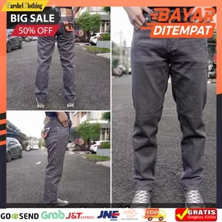 (BAYAR DI TEMPAT) - Celana Panjang Jeans Abu Abu Pria Standar L`evis 505 Original / Celana Panjang Pria Standar 28 s/d 38 - Celana Jeans Pria L`EVIS 505 Standart Reguler Original Denim Distro Size 28 sampai 38