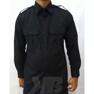 KEMEJA HITAM/ KEMEJA SATPAM/ KEMEJA KANTOR | KEMEJA SECURITY