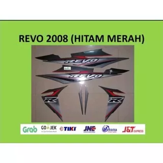 Striping Sticker List Motor Honda Revo 2008 Hitam Merah  Kualitas Original Full Set