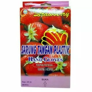 Sarung Tangan Plastik Strawberry isi 100pcs
