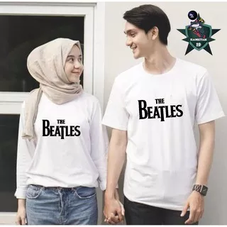 Kaos Dewasa Couple The Beatles [BISA COD] Pasangan Romantis Putih Lengan Panjang Pendek S M L XL XXL