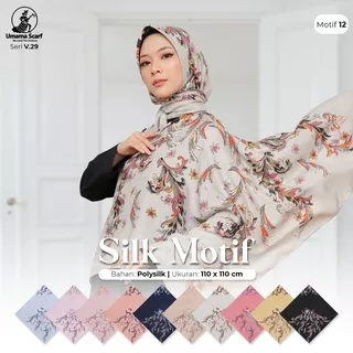 Hijab Umama Voal Polyester Slik Motif. Jilbab Segi Empat Slik Motif. Kerudung Wanita Terbaru Masakini.