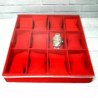 Kotak Tempat Jam Tangan Tutup mika Isi 9~12 / Box Jam / Watch Box